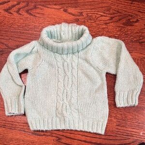 Janie and Jack Light Green Cable Knit Sweater greenish teal